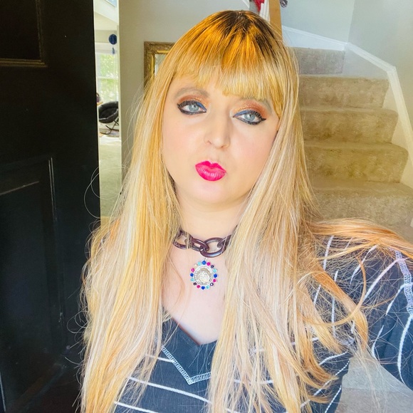 Long straight ombré wig with bangs 100% human hair BLEND must have ❤️ - Picture 9 of 15